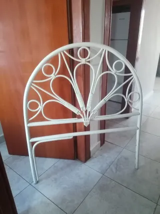 Pareja Cabeceros Cama Individual Metal Rattan