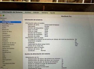 MacBook Pro 15 2017 16GB 256GB SSD Plata