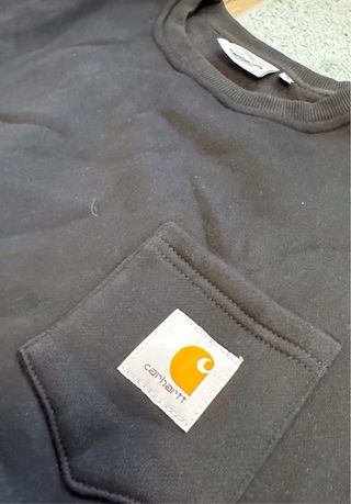 Sudadera Carhartt Negra con Bolsillo