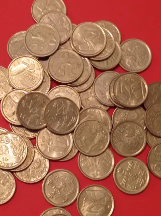 Lote 50 monedas de 5 pts Juan Carlos I