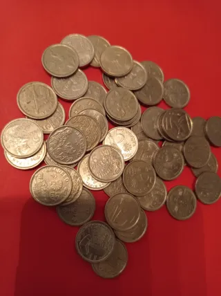 Lote 50 monedas de 5 pts Juan Carlos I