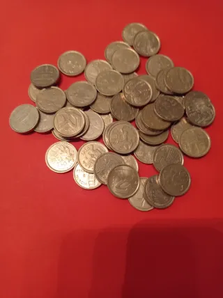 Lote 50 monedas de 5 pts Juan Carlos I