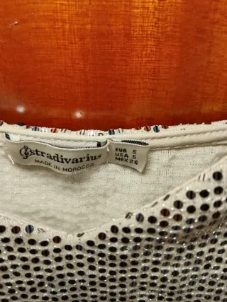 Top lentejuelas plateado mujer