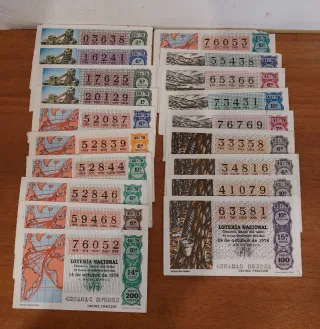 Lote 211 Décimos Lotería Nacional 1978.