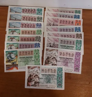 Lote 211 Décimos Lotería Nacional 1978.