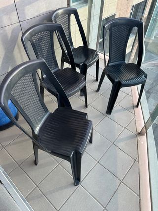 4 Sillas de Exterior verde oscuro