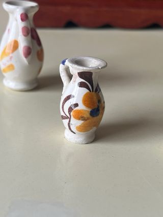 Lote 4 Mini Jarritas Barro Pintadas