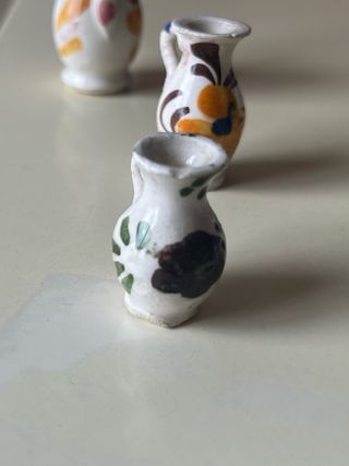 Lote 4 Mini Jarritas Barro Pintadas