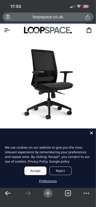 Silla de oficina Loopspace negra