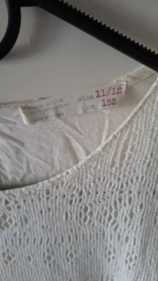 Camiseta encaje blanca mujer Talla S