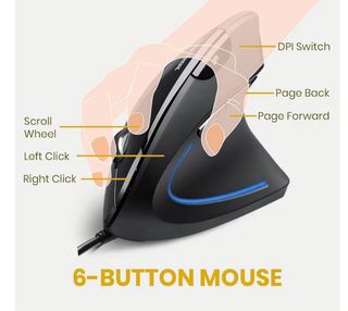 Ratón vertical  Perixx PERIMICE-513 Ratón USB