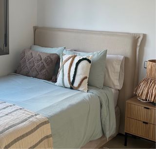 Cabecero Lino Beige Funda Extraíble 1,35cm.