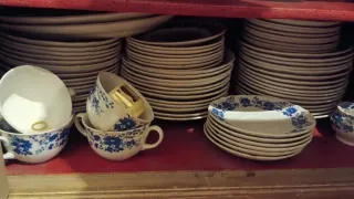 Lote antiguo plato porcelana Blue Bouquet