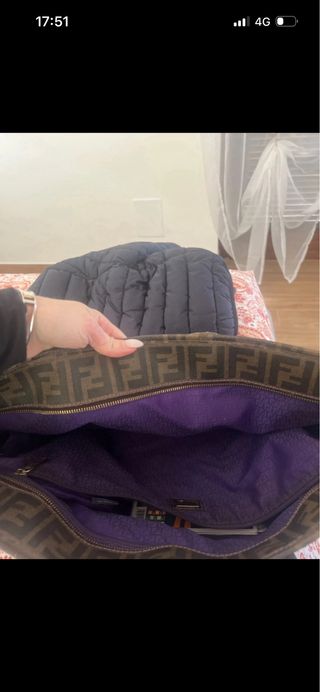 Borsa Fendi Zucca marrone e viola