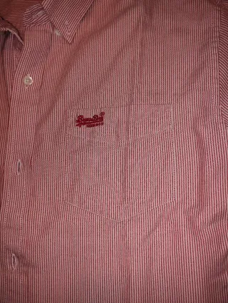 Camicia Superdry Uomo Righe Rosse Bianche