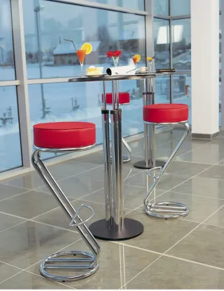 Taburete Alto Rojo Sin Respaldo