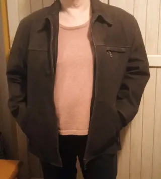 Cazadora de ante marrón hombre