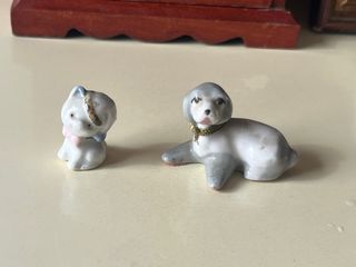 Pareja Mascotas Porcelana Gato Perro