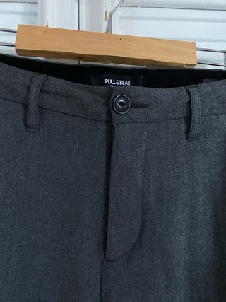 Pantalón Skinny Fit Gris Talla 40 Pull&Bear