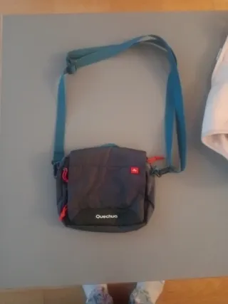 Bandolera Quechua gris y azul