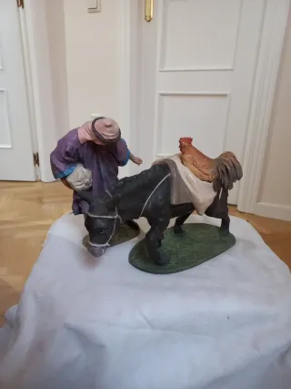 Figura Pastor con Burro Olot Serie 30cm