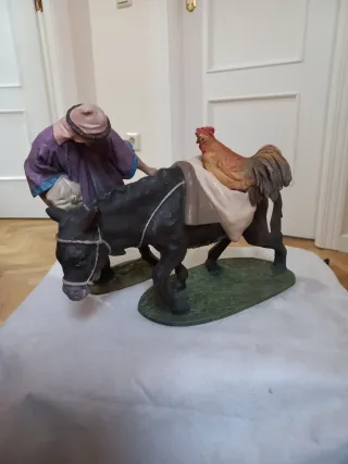 Figura Pastor con Burro Olot Serie 30cm