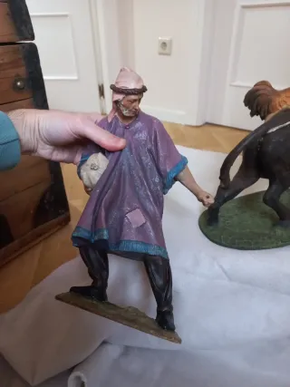 Figura Pastor con Burro Olot Serie 30cm