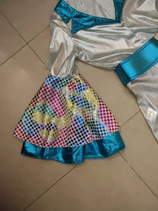 Disfraz plateado disco años 70 talla 9-10 años