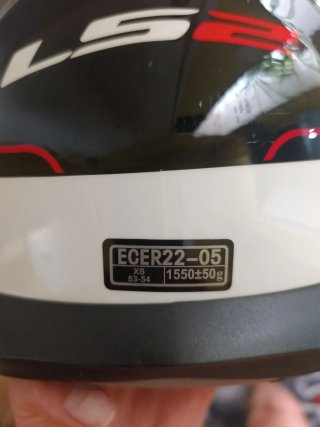 Casco Moto LS2 Blanco y Negro talla XS