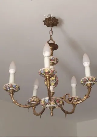 Lámpara de techo vintage floral