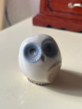 Mini Búho Porcelana Blanca