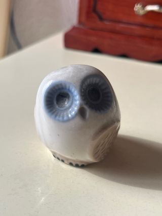 Mini Búho Porcelana Blanca