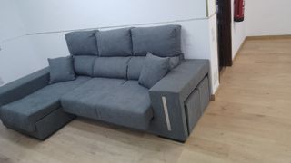 Sofá modular gris tela
