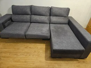 Sofá modular gris 3 plazas