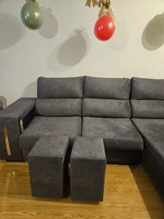 Sofá modular gris 3 plazas