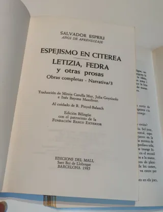 Obras completas, Salvador Spriu Edición bilingüe