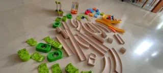 Lote HABA Madera Pista Bolas Coches