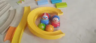 Lote HABA Madera Pista Bolas Coches