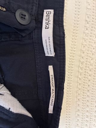 Pantalones cargo Bershka mujer azul