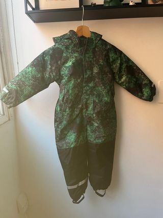 Mono de nieve infantil verde y negro