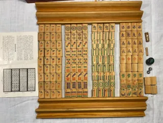 Juego Mah-Jong Bambú Antiguo China