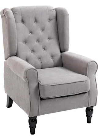 Sillón butaca orejero gris