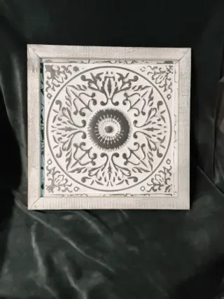 Cuadro Mandala Metal Madera Rústica