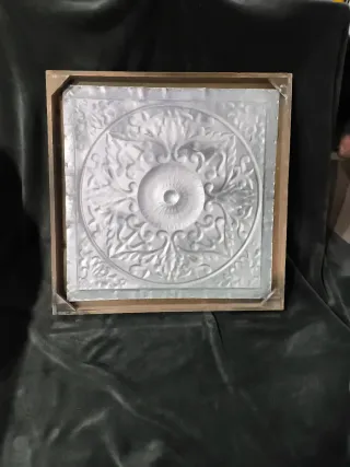 Cuadro Mandala Metal Madera Rústica