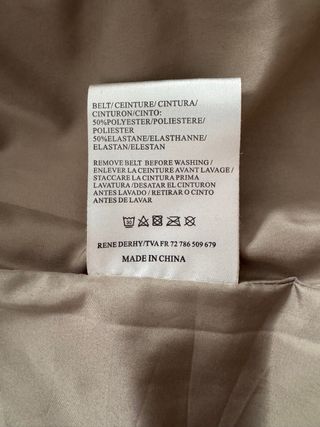 Abrigo René Derhy Beige Metalizado Acolchado