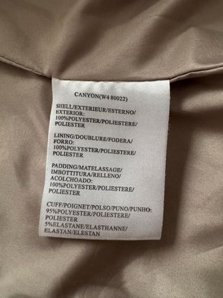 Abrigo René Derhy Beige Metalizado Acolchado