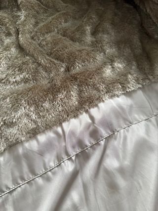 Abrigo René Derhy Beige Metalizado Acolchado