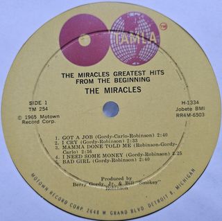The Miracles - Greatest Hits From The Begining