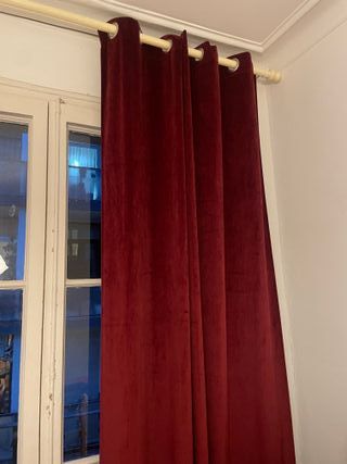 Cortinas de terciopelo rojo burdeos (par)