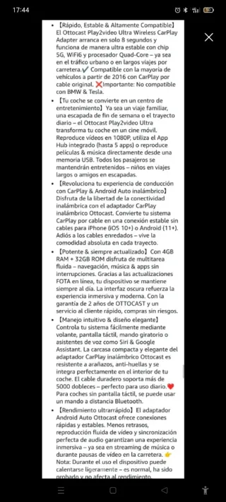 Adaptador Ottocast CarPlay Ultra 2026